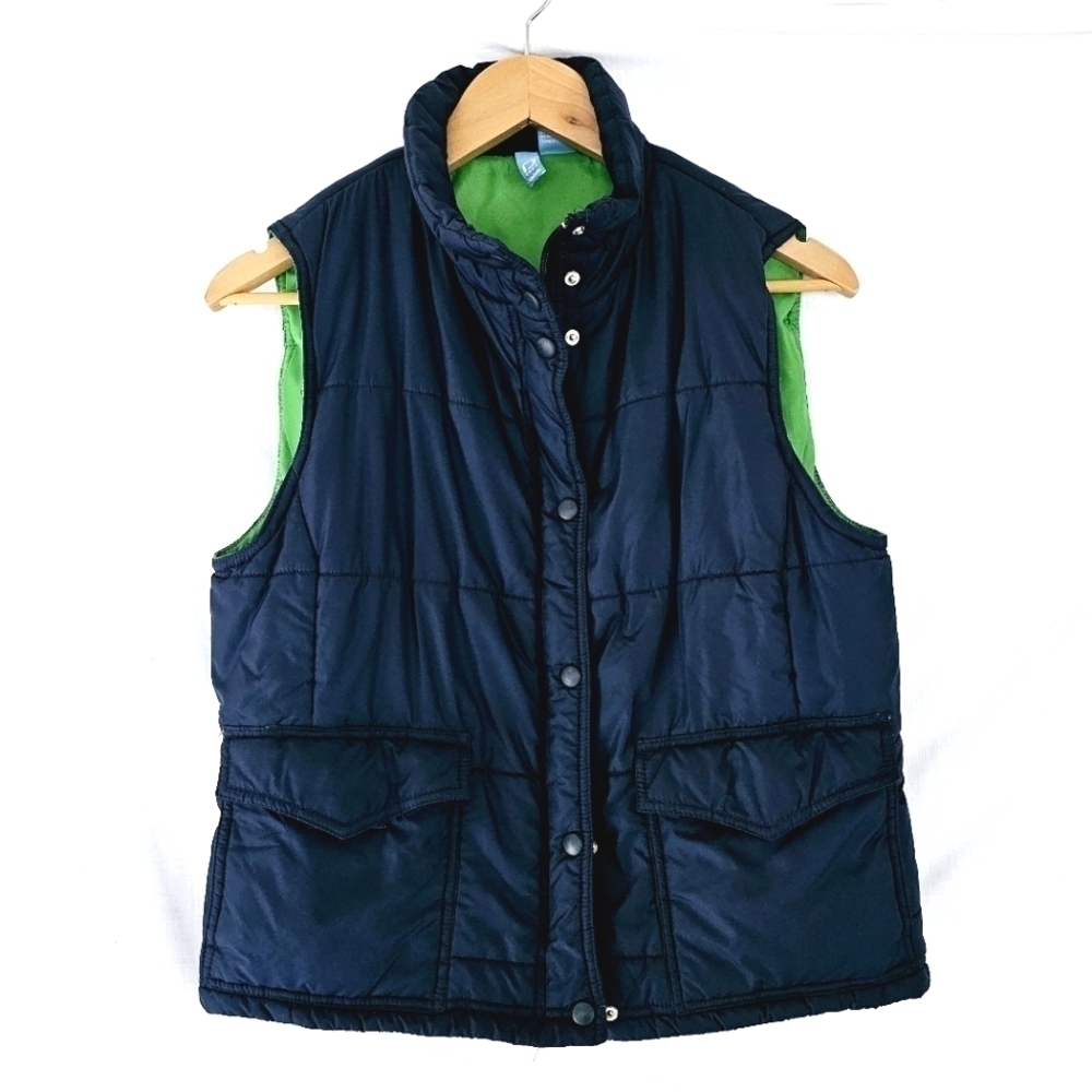 Fuda Winter Navy Blue Puffer Full Zip Vest Size M